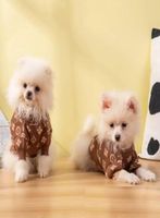Designer de vestu￡rio para c￣es Roupas de cachorro com padr￵es de cartas cl￡ssicas Pet Sweater Pet Small Dogs Cats Puppy Winter Sweetshirts Pets2005219