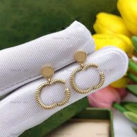Brincos de ouro da moda para mulheres jóias de gorjeta de luxo brinco de luxo com box g hoops feminino grande círculo de pintura anel de pulseira de piercing