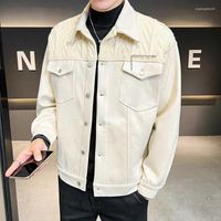 Jackets masculinos 2022 Moda de alta qualidade em estilo coreano para homens Capital de malha de couro de veludo/casacos casuais fit fit fit machos
