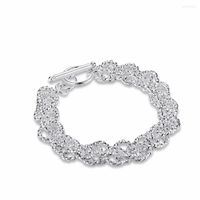 Bracelets de liaison 925 Cha￮ne de corde torsad￩e couleur en argent pour femmes bijoux dames 2022 accessoires cadeaux de demoiselle d'honneur en gros