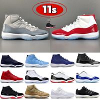 Date Cool gris 11 11s chaussures de basket-ball pour hommes 25e anniversaire faible légende Université bleu blanc race concord casquette et