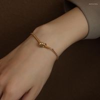 Bracelets de liaison gd ins bijoux petit coeur chanceux nœud mini-personnalité bracelet gold gold plaqué pour la femme cadeau de cadeau