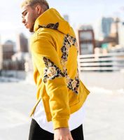 2019 PITRISUT Men Off Yellow White White Holded Holders Mens Streetwear sudadera Hip Hop Impresi￳n de la capa de vell￳n Moleton5900685