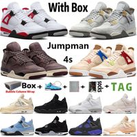 2023 مع مربع Jumpman 4 رجال كرة السلة أحذية 4S الفوتون غبار الأسمنت Canyon الأرجواني العسكرية السود