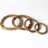 Dekorative Blumen 8-25 cm nat￼rlicher getrockneter Rattan Ring K￼nstliche Girlande f￼r Party Home Ostern Weihnachtsdekor DIY Baum h￤ngen Handwerk