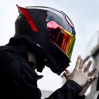Motorcycle Helmets Carbon Fiber Helmet Racing Full Face Capa...
