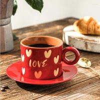 Tassen Untertassen farbenfrohe Knochenporzellan Nachmittag Tee Tasse und Untertassen -Set Keramikkaffee mit Edelstahll￶ffel 160 ml Heimgetr￤nkegeschirr zu Hause