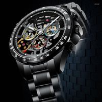 Нарученные часы Haiqin Mechanical Men Watches 2022 Luxury Automatic Top Brand Forist для скелета водонепроницаемой Relogio Masculino