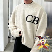 Sweaters masculinos CB Latter Knit Jacquard Cole Buxton Sweater Mujeres Mujeres Sweinshirts sueltas