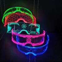 Máscaras de fiesta led gafas luminosas bundi 7 de color de color múltiple modo múltiple espejo de espejo de espejos de explosión fiesta 221220