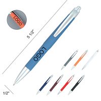 Продовольственные шариковые ручки производители с логотипом Custom Color Pen Matt Black Plastic Press Pen Vty009