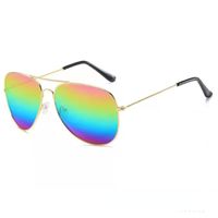 Klasik UV koruma güneş gözlüğü yaz plajı yetişkin ve çocuklar dekoratif ayna metal çerçeve güneş gözlüğü