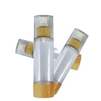 Garrane de spray de spray de bambu DIY vazio Garraqueiro de spray de spray de spray de spray de plástico transparente Perfume Essência Bomba de vácuo 20/30/50/80/100/120ml