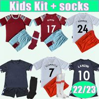 22 23 Bowen Lanzini Kids Kit Soccer Jerseys Rice Antonio Soucek Benrahma Diop Yarmolenko Home Away 3rd Children's Suit Football Shirts Kort ￤rm