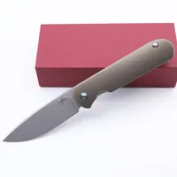 Smke Knives Custom Shamwari Front Flipper Flipper складной нож 3,5 "D2 Blade Blade Bronze Anodized Titanium Harder Tactival Tactical Pocket Nofge