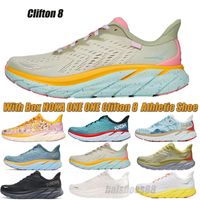 Clifton 8 Hoka One Running Shoes Clifton Athletic Runner Sneakers Hokas Real Teal Entrenadores blancos negros Choque ligero