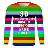 Men' s T Shirts 3D Long Sleeve Shirt Free Custom Logo Te...