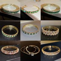 Bangle Lots Bracelet для женщин Lnlaid Цветный циркон Emerald Unisex Luxury Jewelry Bonus