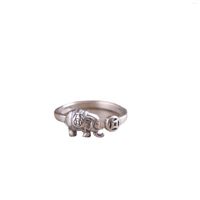 Кластерные кольца национальный стандарт S925 Серебряный серебряный кольцо слона живые тайские деньги благоприятный хвост