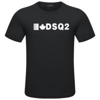DSQ2 tela de sarga de algodón Camiseta de hombre de manga corta verano moda personalizada todo algodón estampado casual media manga