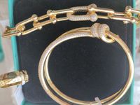 Real Solid Gold Diamond Bracelet Bangle Designer Bracelets Bangle de femme Barty Tennis aujourd'hui 18k Bracelet Allaire en cuivre Beau Cadeau de fête de mariage Girl Girl