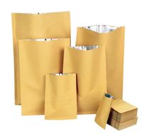 200pcs Kraft Paper Open Top Vacuum Packaging Bag Thick Snack Salt Ground Coffee Powder Meat Tea Heat Sealing Gift Storage Pouches