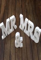MR MRS Letter Decoration White Color letters wedding and bed...