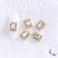 Decorações de arte na unha 5pcs coreano de alta qualidade encantadores de vidro Clear/Pink/AB/Luxury Octagon Glitter Jewelry for Supplies Crystal Gems