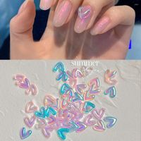 Decorações de arte da unha 50pcs Coréia estilo Aurora coração Jóias de amor 3D Charms de decoração de strass de design de manicure de manicure strass
