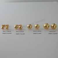 Серьги с шпилькой Formance Half Ball в форме 4 стиля доступны желтый золото простые поверхностные серьги