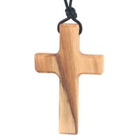 Colliers de croix en bois Olive Pendant Collier Fashion Accessoires DIY Gift