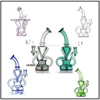 9 inches Recycler Glass Bong Tornado Hookah Recyable Dab Rig...