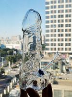 19cm tall Glass Water Bongs Hookahs Smoking Pipe Bubbler Smo...