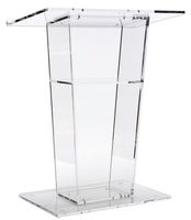 Lectern podio transparente acr￭lico de 47 pulgadas de alto con estante interno pies de goma 24x 158 pulgadas superficie superior3559310