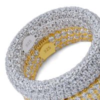 925 Gümüş Mikro Çıkarılmış Zirkon Yüzüğü Buzlu Hip Hop Yüzüğü Sterling Gümüş Takı Moda Yüzüğü Erkekler ve Kadınlar için Rings194c