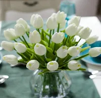 Decoração em casa de qualidade Flores de casamento Zonaflor 25pcs/lote tulip flor artificial Touch real Pu Flores de buquê artificial para