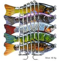 10cm 15. 5g Multi- section Fish Hook Hard Baits & Lures 6# Tre...