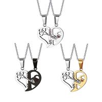 Key Splice Couple Pendant Collier Coeur Collier Accessoires de mode Gift pour la Saint-Valentin