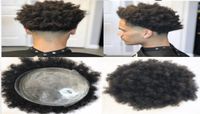 아프리카 곱슬 toupee Full PU Curly toupee for men 8x10 인치 블랙 모든 피부 헤어 피스 교체 시스템 100 Human Hair Indian Remy6093740