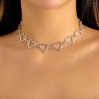 Saldırın salircon punk vintage metal kalp zinciri kolyeler kadınlar için gotik köprücük kemiği kolye estetik aksesuarlar mücevher