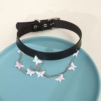 Choker multi-styles cosplay harajuku punk rock gothique sexy lace pu cuir papillon collier