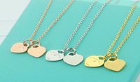 Love Heart Pendant Collier avec diamants de cr￩ateurs de bijoux pour femmes Colliers comme cadeau avec Blue Box3141998