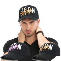 ￍcone de tend￪ncia de tend￪ncia Carta impressa Graffiti Hat Hats Vers￡til Visor de Sun Fashion Cap bon￩ de beisebol