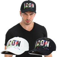 Icona Cappello da baseball versatile di quattro stagioni da uomo e da donna All Cotton Duck Lingugue Cap White Hat Fashion Brand Caps Graffiti Caps