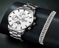 Orologi da polso maschi d'affari guardano il bracciale in acciaio inossidabile di lusso bracciale quarzo orologio da polso maschile calendario orologio luminoso cloc9728160