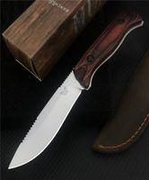 Benchmade BM 15002 Survival Straight Hunting Couteau CPMS30V BLADES Handle de bois couteaux à lame fixe 9700143