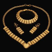 Pulseras de arete de collar et￭ope tradicional joyer￭a de color de oro joyas africanas de joyer￭a de boda africana323g