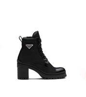 مصمم نساء من الجلد والأحذية المنخفضة من النايلون الكعب السيدات Ronolith Runway Brixxen Black Leather Sock Triple Sole Boot Combat عالية