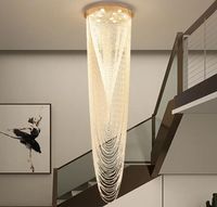 Moderne trap kroonluchter kristallen kettinglamp voor woonkamer led home decor lamp armatuur luxe ronde grote binnen verlichting3136826