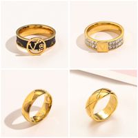 Designer de luxo anel Fashiond Jewelry Gold Copper Diamond Alfabeto Anel Anel Anel Acessório Presente Ringos Projetados para Mulheres nunca desaparecerem
